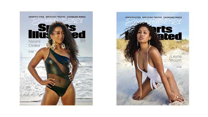 Naomi Osaka and Leyna Bloom 2021 SI Swimsuit Issue covers photographed by Yu Tsai. 